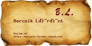 Bercsik Lóránt névjegykártya
