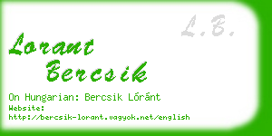 lorant bercsik business card