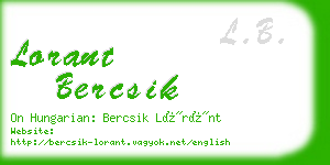 lorant bercsik business card